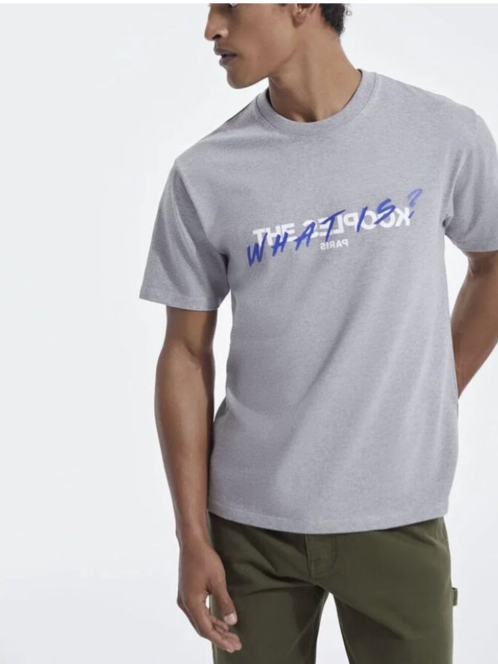 NWT The Kooples Paris "What Is" Tee - Gray - Size M
